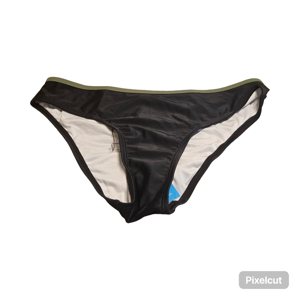 NWOT Size Small Cupshe Black with Green top trim Bikini Bottom